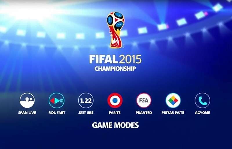 FIFA World Cup India Championship game modes selection screen