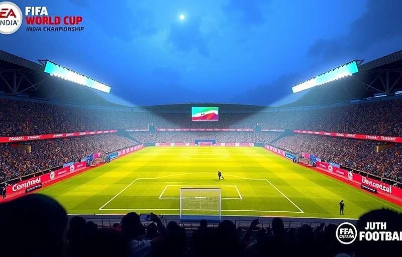FIFA World Cup India Championship showing Indian stadium with crowd